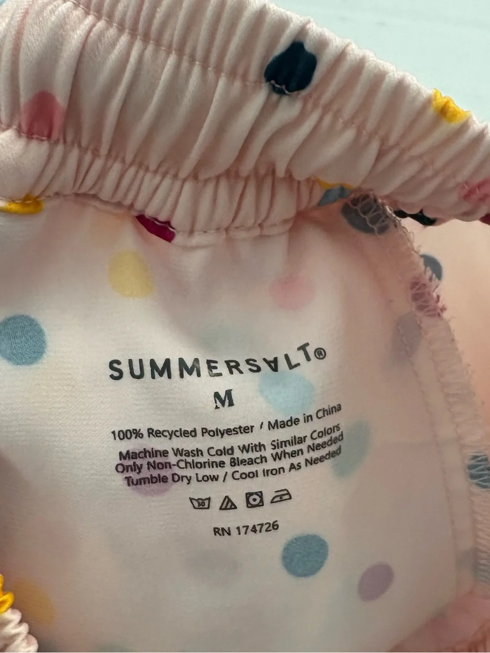 Summersalt pajama Set button-down short sleeve top tie-waist shorts polka dot